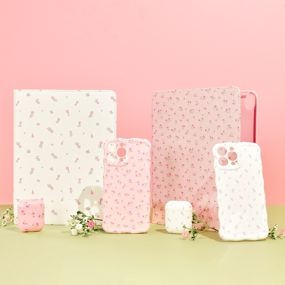 Wavy Phone Case - Ditsy Floral White