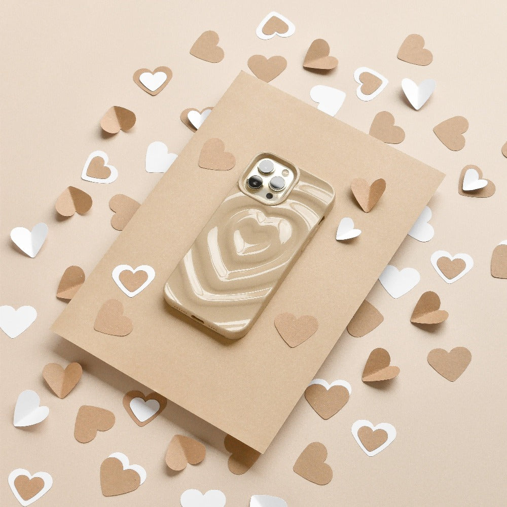 Melting Heart Phone Case - Biscuit Beige