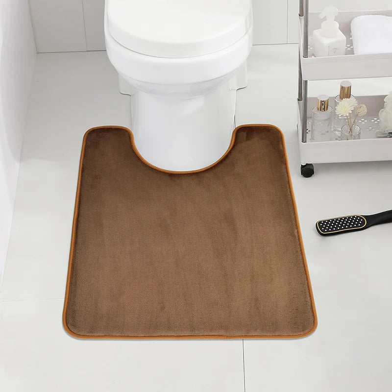 U-Shape Anti-Slip Absorbent Bathroom Toilet Mat