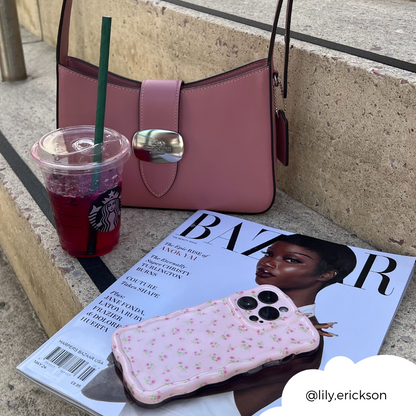 Wavy Phone Case - Ditsy Floral Pink
