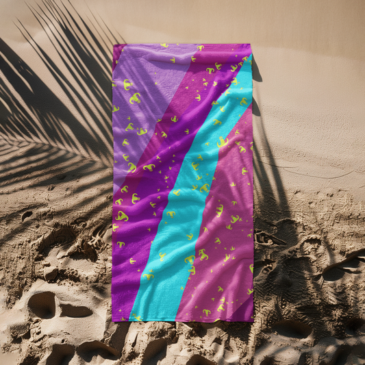 Print On Demand  - Beach Towel - "EOD Confetti & Stripes"