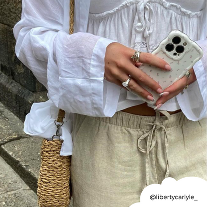 Wavy Phone Case - Ditsy Floral White