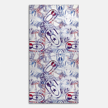 Print On Demand  - Beach Towel - "It's 5 o'clock Somewhere" (Red, White, & BOOM!)