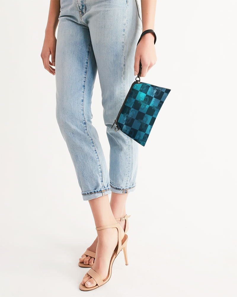 Print On Demand  - Crossbody/Wristlet - "EOD Buffoulage Checkered Flag" (Teal)