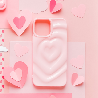 Melting Heart Phone Case - Peony Pink