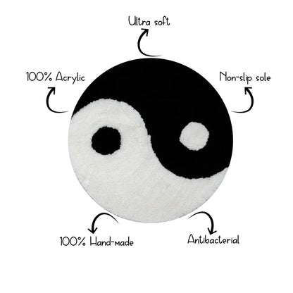 Yin and Yang Symbol Fluffy Circle Soft Rug