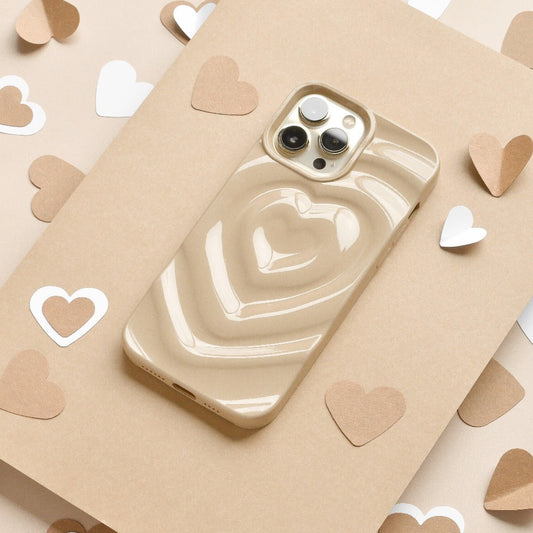 Melting Heart Phone Case - Biscuit Beige