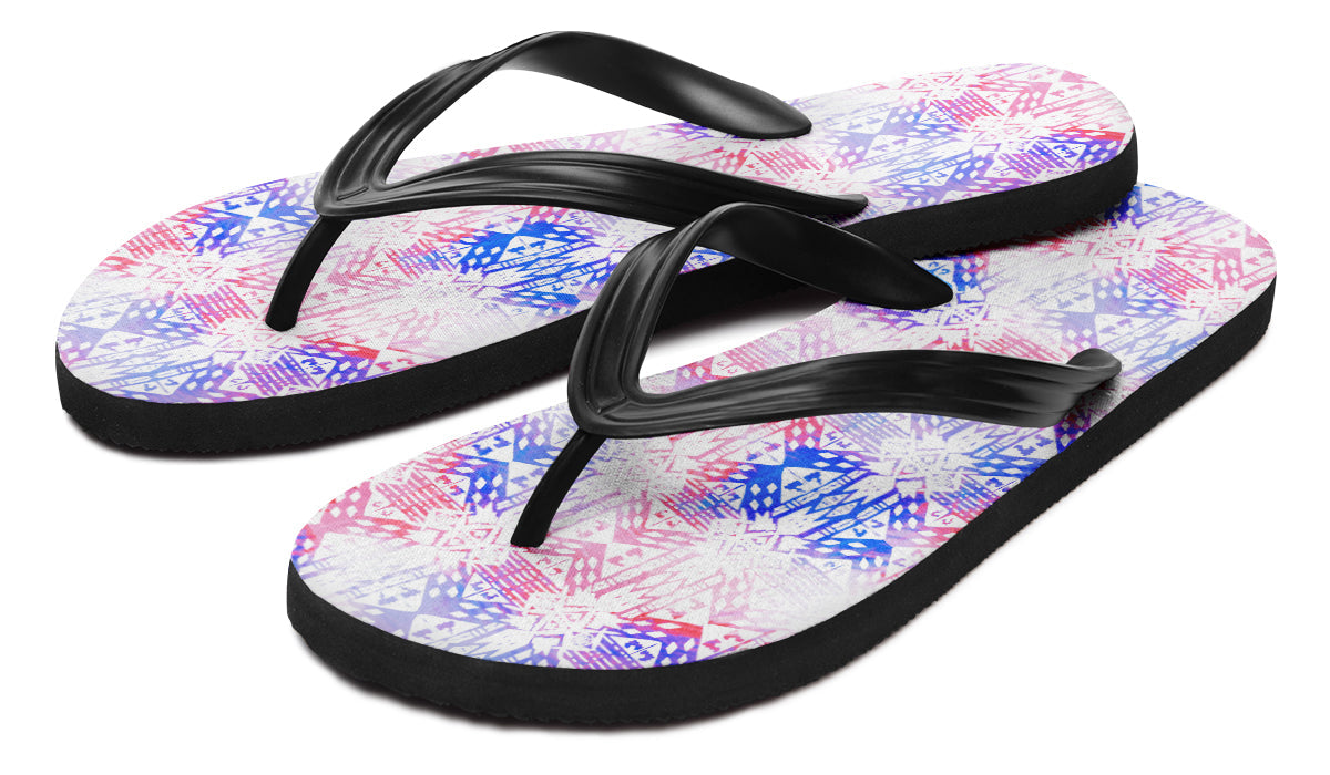 Print On Demand - Flip Flops - "Aztec Ombre" (Red, White, & Blue)