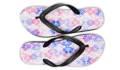 Print On Demand - Flip Flops - "Aztec Ombre" (Red, White, & Blue)