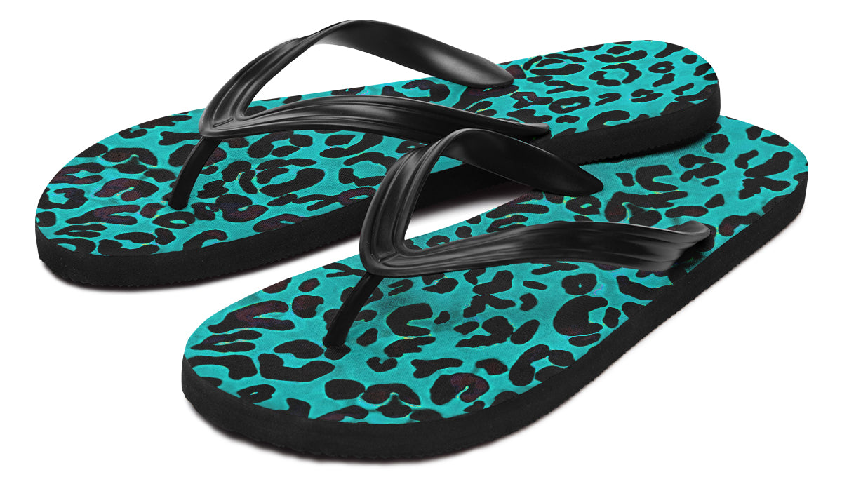Print On Demand - Flip Flops - "Leopard" (Turquoise)