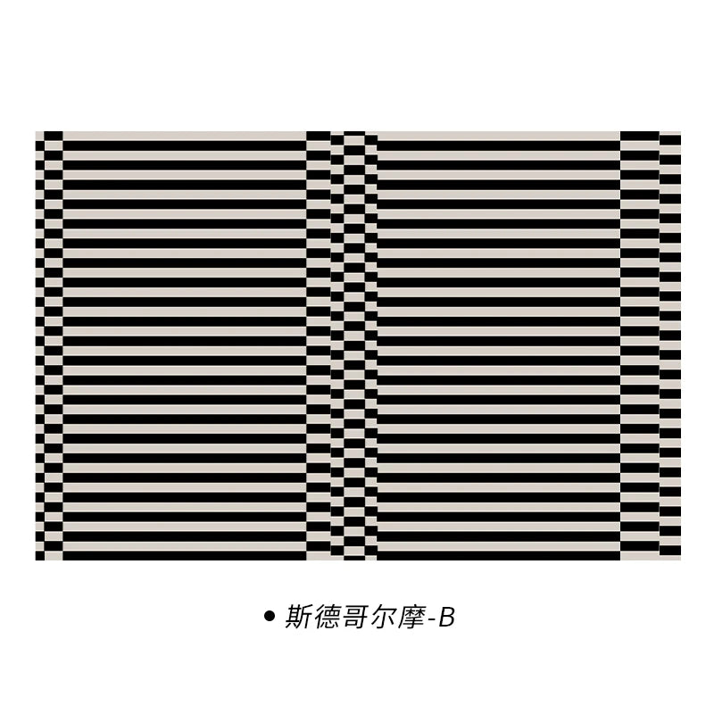 Light Luxury Rugs for Bedroom Black White Plaid