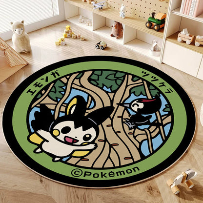 Cartoon Round Carpet Gaming Computer Chair Floor Mat