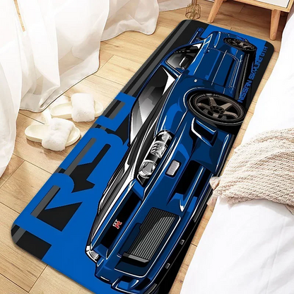 Cool Racing Carpet Non-Slip Soft Bedroom Bedside Rugs