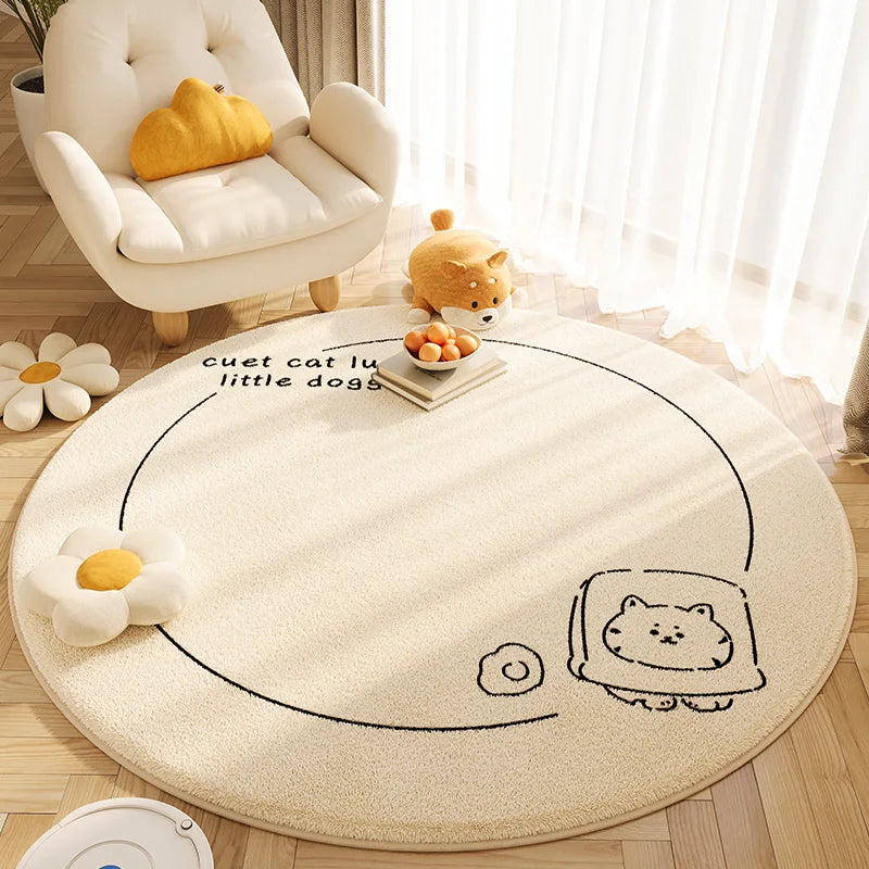 2025 New Style Ins Round Imitation Cashmere Rug