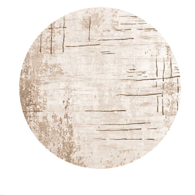 Cream Style Bedroom Decor Round Carpet