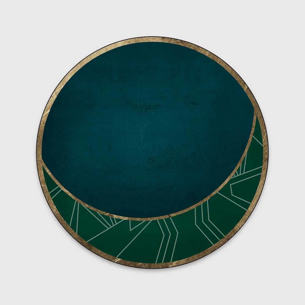 Light Luxury Rugs For Bedroom Dark Green Round Carpets