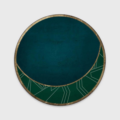 Light Luxury Rugs For Bedroom Dark Green Round Carpets