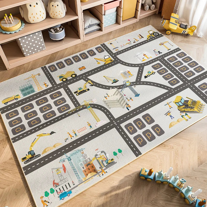 Cartoon Car Traffic Children's Carpet Playroom Baby Crawl Mat