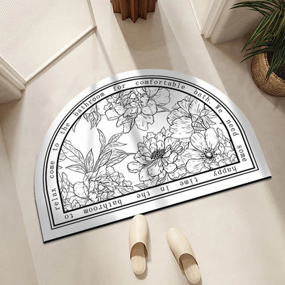 American Retro Semi-Circular Bathroom Diatomite Absorbent Floor Mats