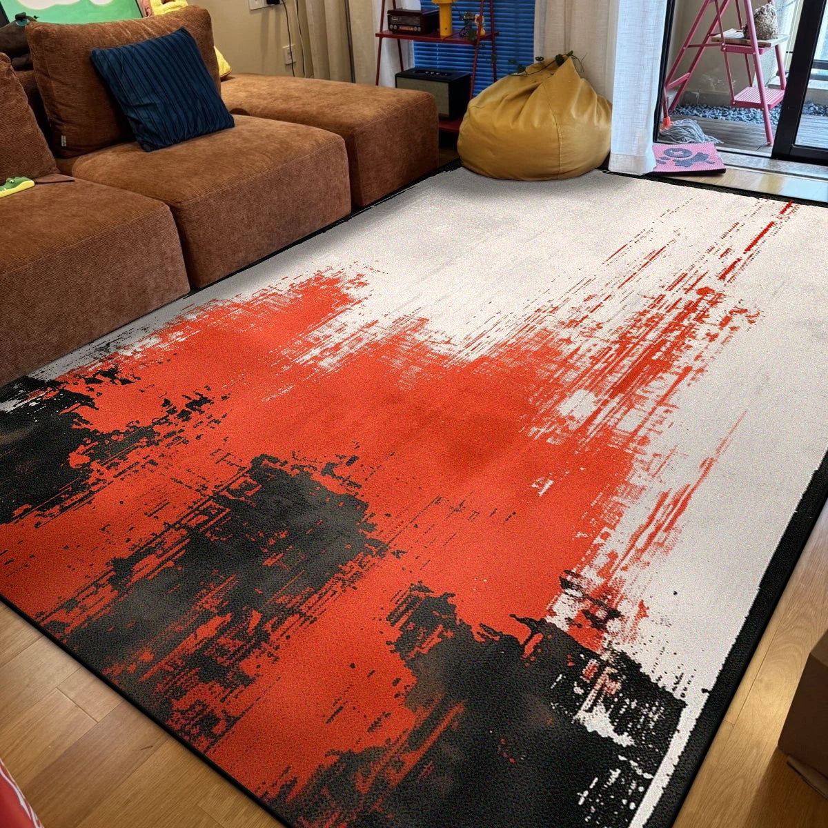 Modern Abstract Living Room Rug Large Size Antiskid