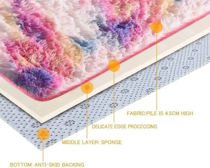 Modern Shag Leopard Print Fluffy Rug