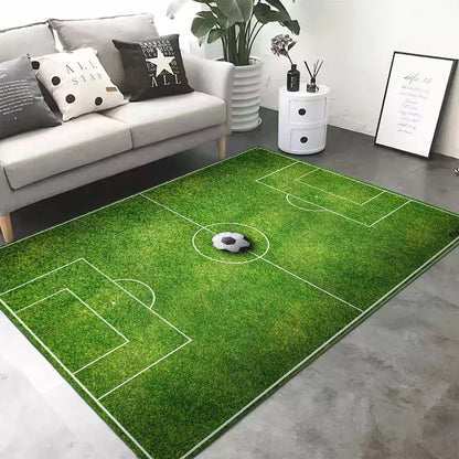 Cartoon Football Soft Comfortable Crystal Velvet Carpet