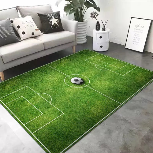 Cartoon Football Soft Comfortable Crystal Velvet Carpet