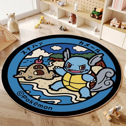 Cartoon Round Carpet Gaming Computer Chair Floor Mat