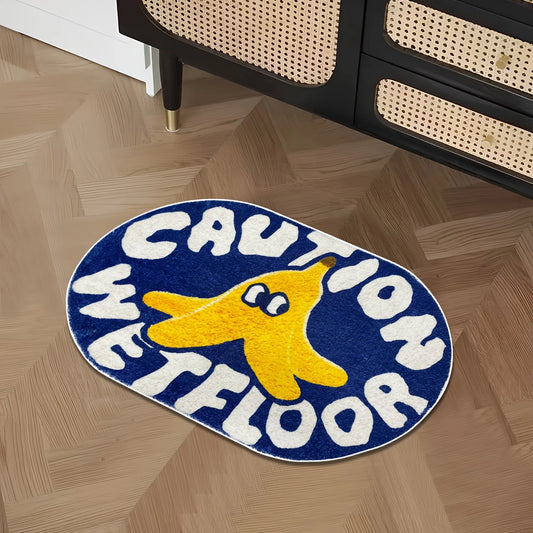 Cute Blue Bathroom Absorbent Mats
