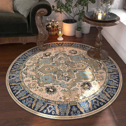 Nordic Style Bedroom Decor Round Carpet Retro American