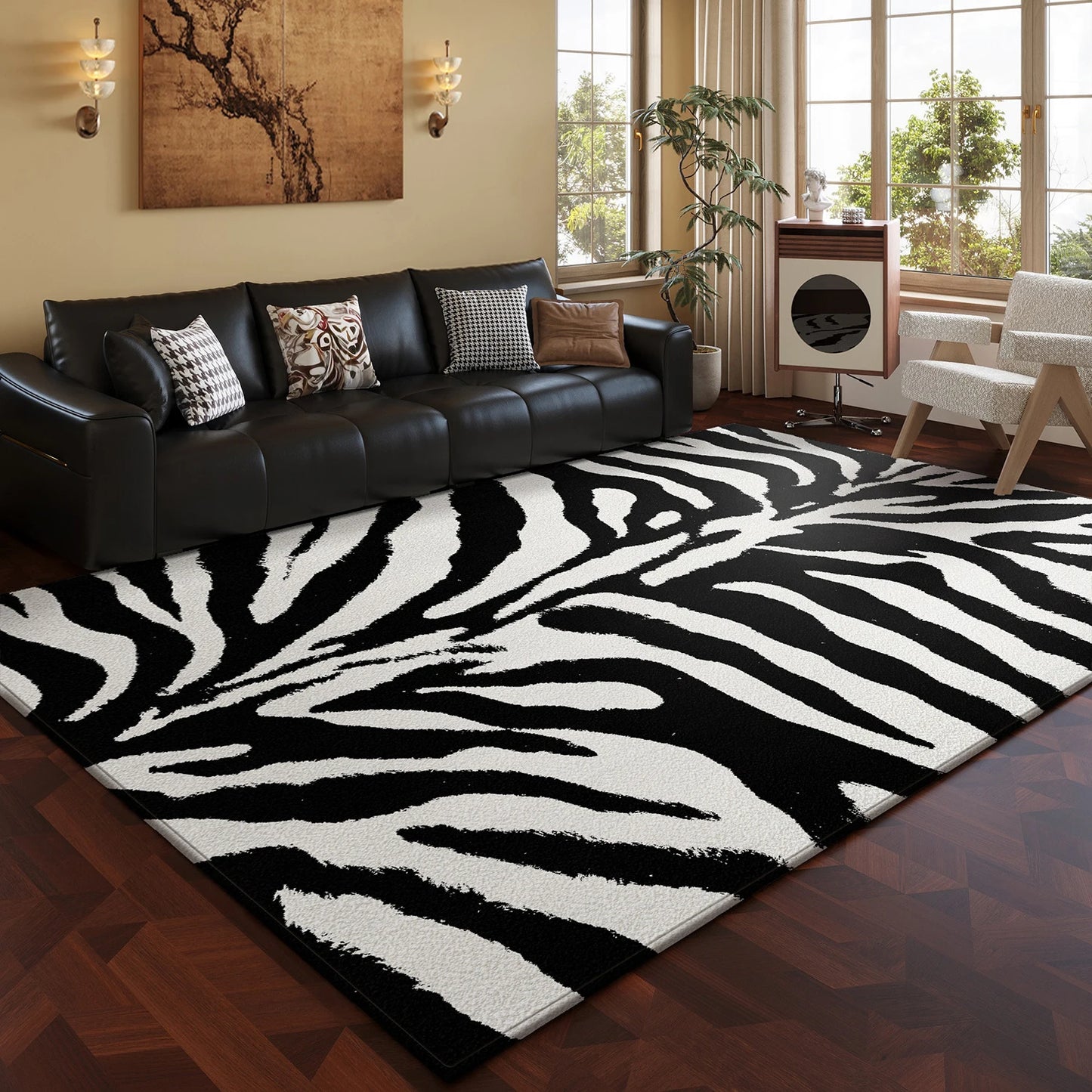 Black and White Zebra Pattern Carpets
