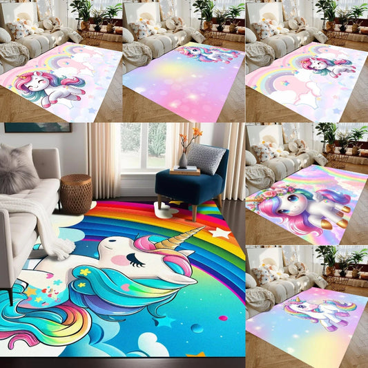 Cartoon Unicorn Carpet for Living Room Decor Sofa Rug