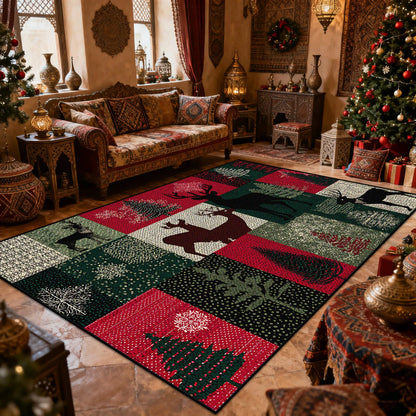 Bohemian Style Living Room Carpet Christmas Decoration