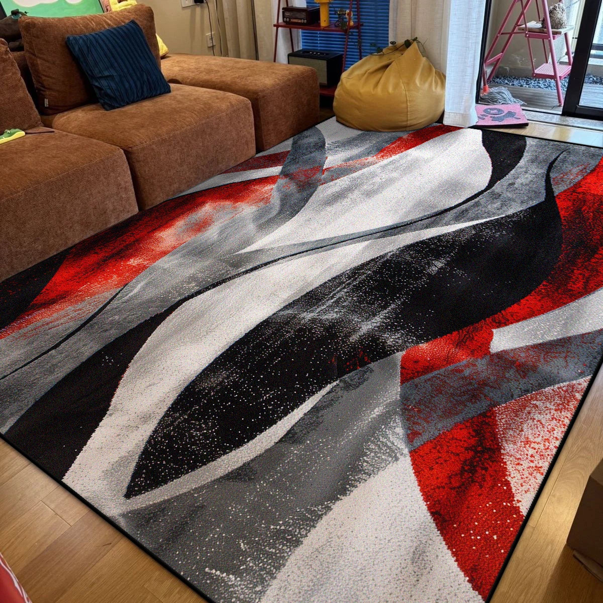 Modern Abstract Living Room Rug Large Size Antiskid