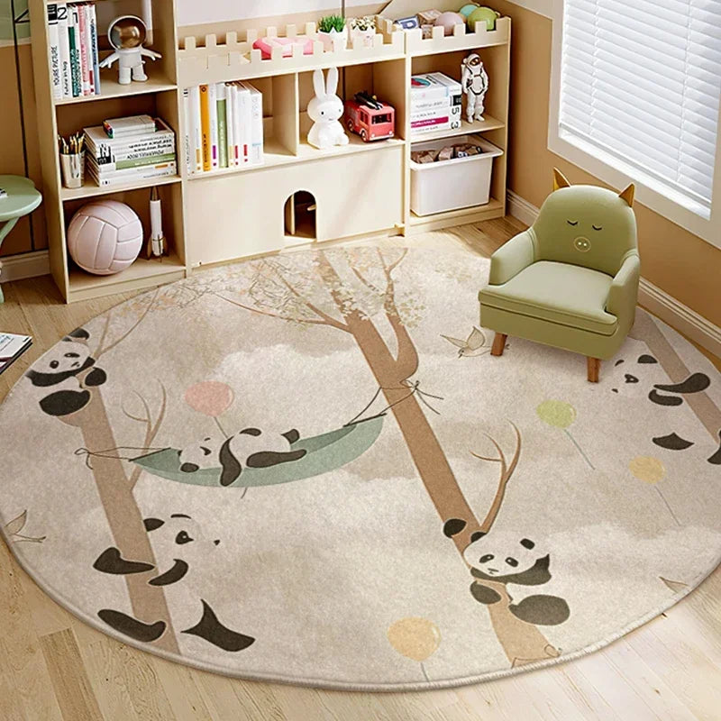 Cartoon Style Bedroom Decor Lion Pattern Carpet