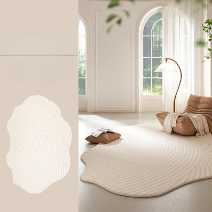 Cream Style Carpets Irregular Shapes Bedroom Decor Soft Carpet