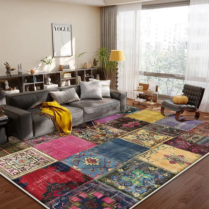 Boho Retro Living Room Carpet