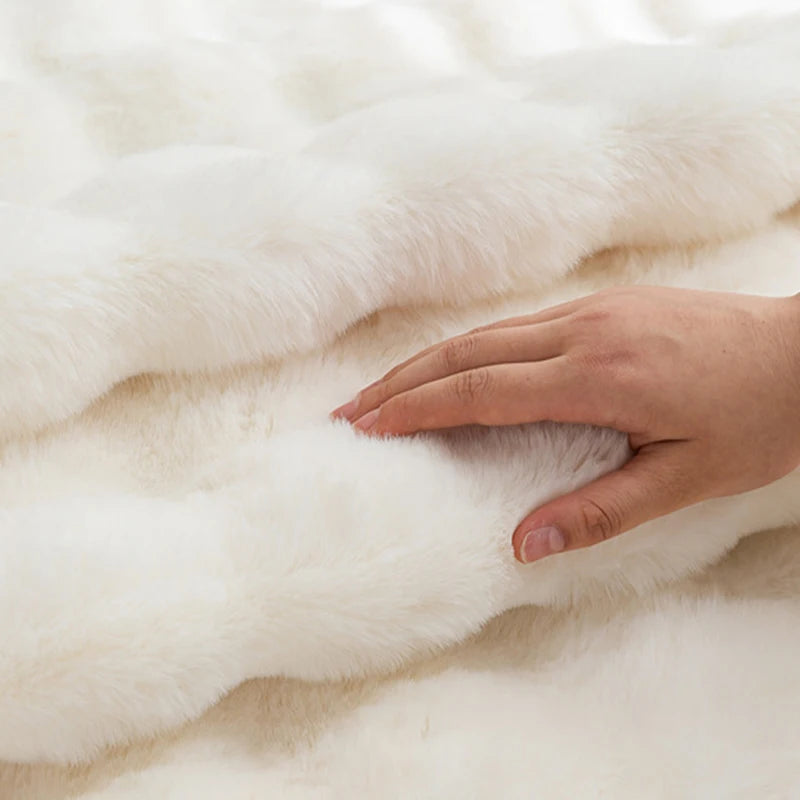 Bubble Velvet Faux Rabbit Fur Rug Ultra Soft