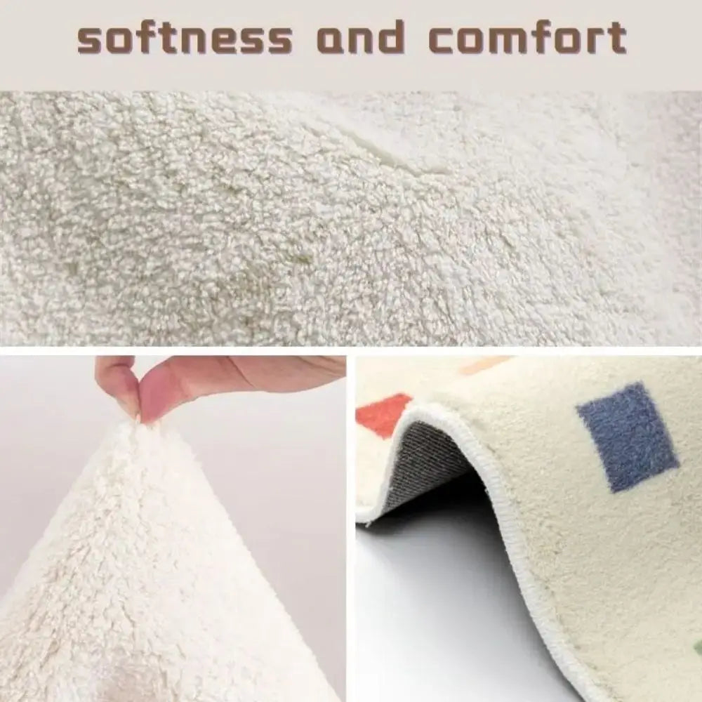 Bathroom Water-Absorbing Rug Cute Anti-Slip Imitation Cashmere