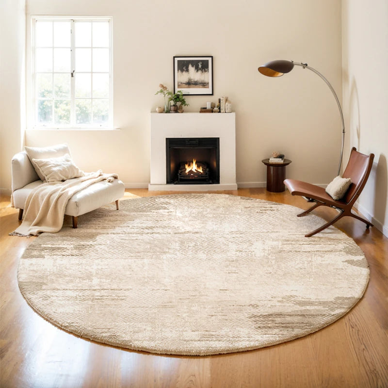 Cream Style Bedroom Decor Round Carpet