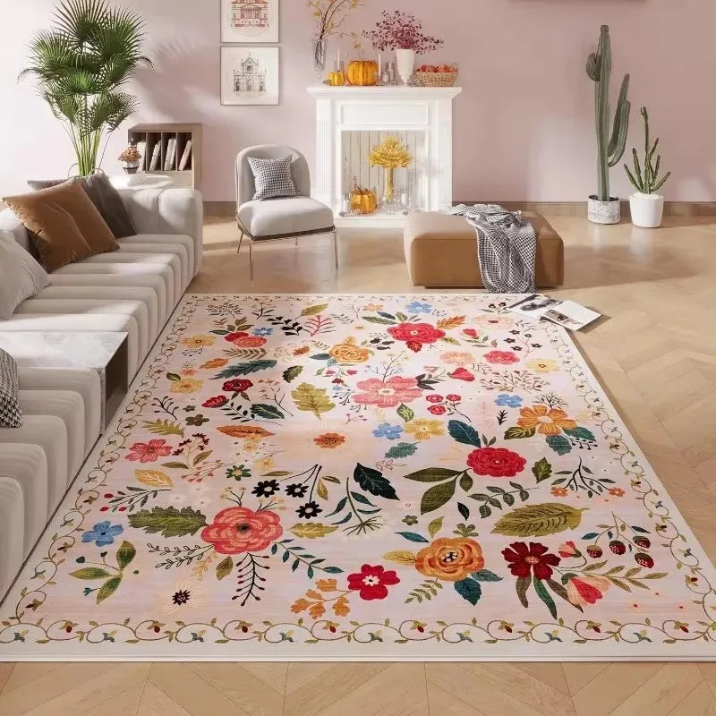 Luxurious Vintage Floral Area Mat Non-Slip