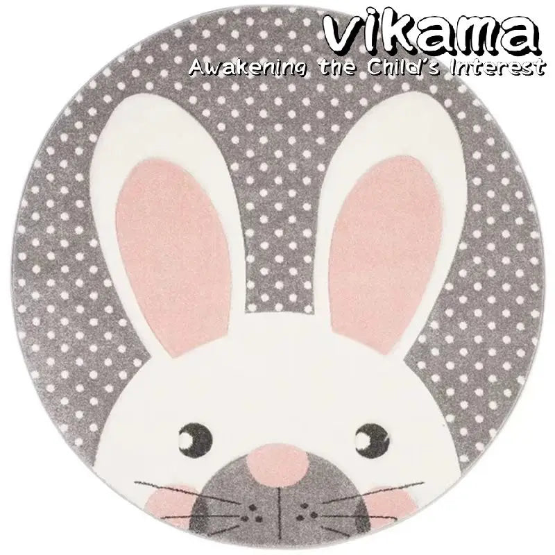 Cartoon Animal Imitation Cashmere Round Carpet