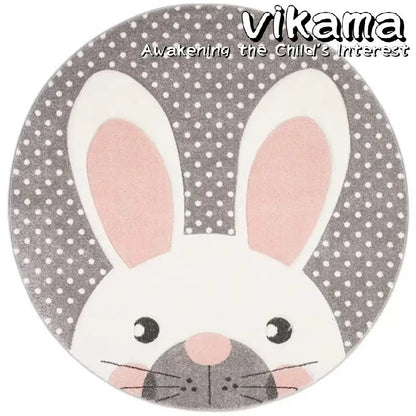 Cartoon Animal Imitation Cashmere Round Carpet