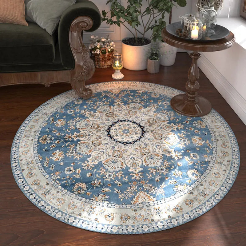 Nordic Style Bedroom Decor Round Carpet Retro American