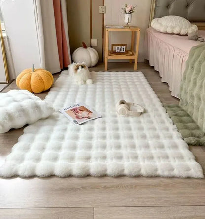 1PC Bubble Plush Faux Rabbit Fur Carpet For Home Decor