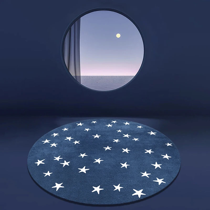 Cartoon Style Bedroom Decor Round Rug