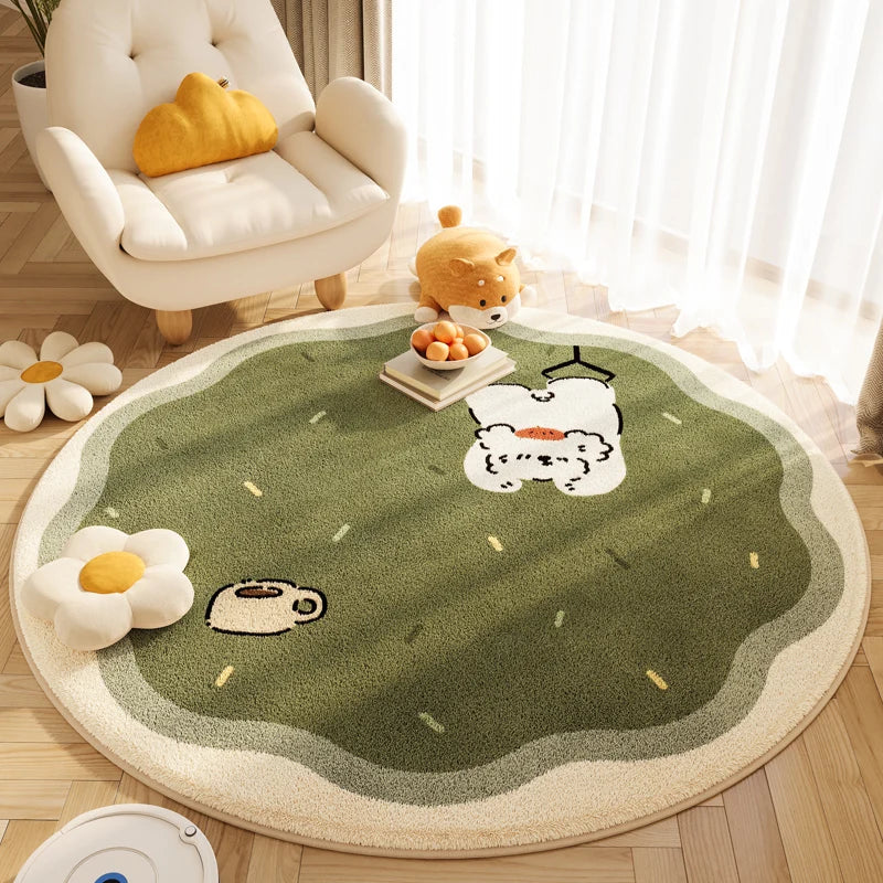 2025 New Style Ins Round Imitation Cashmere Rug
