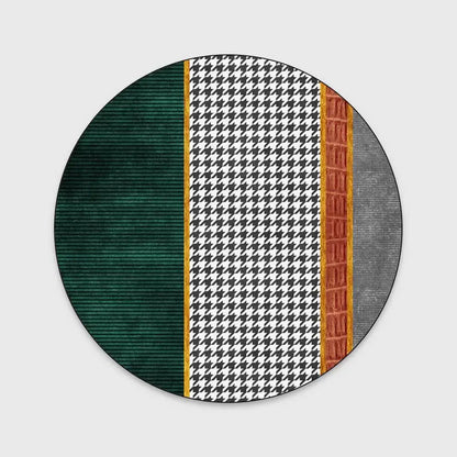 Light Luxury Rugs For Bedroom Dark Green Round Carpets