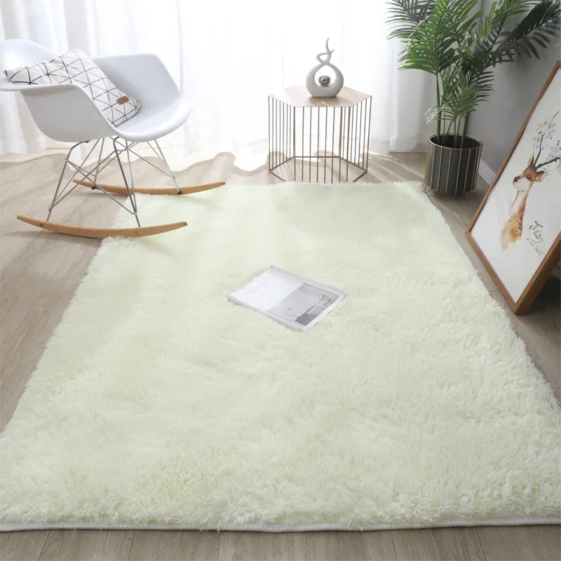 VIKAMA Simple Modern Silk Hair Tie-Dye Carpet