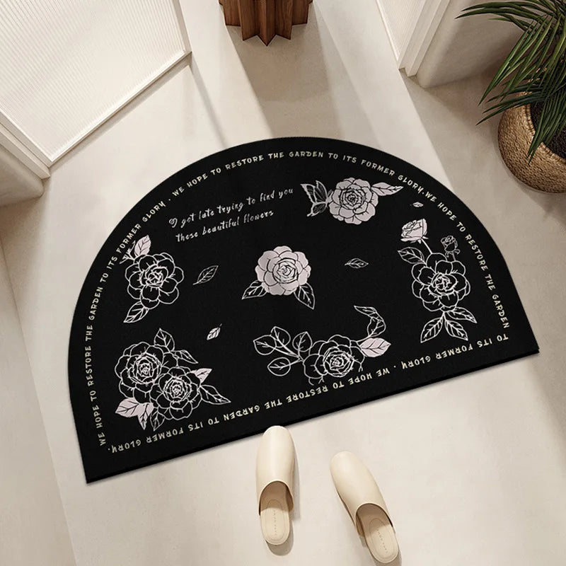 American Retro Semi-Circular Bathroom Diatomite Absorbent Floor Mats